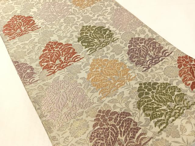 平和屋着物●両面　六通柄袋帯　唐織　花唐草文　金糸　正絹　逸品　CABK4630vp