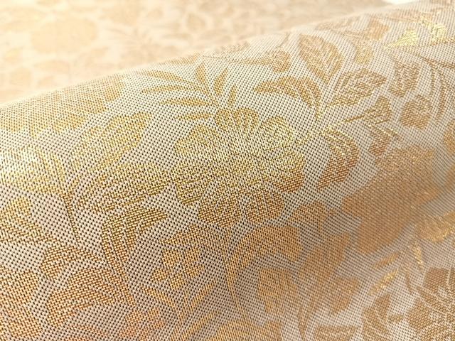 平和屋着物●両面　六通柄袋帯　唐織　花唐草文　金糸　正絹　逸品　CABK4630vp