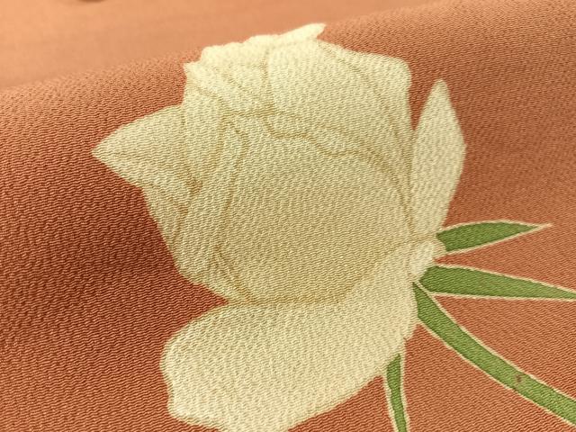 平和屋着物●つけ帯　友禅　バラ　鬼しぼ縮緬　正絹　逸品　CABK4635vp