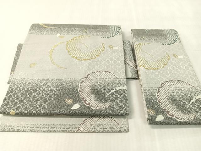 平和屋着物●つけ帯　雪輪舞桜文　金糸　正絹　逸品　CABK4637vp