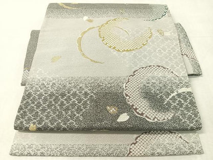 平和屋着物●つけ帯　雪輪舞桜文　金糸　正絹　逸品　CABK4637vp