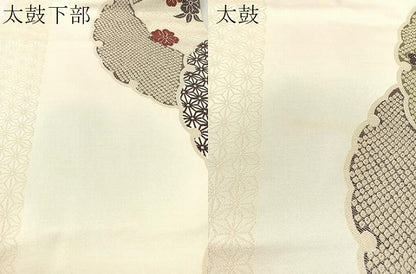 平和屋着物●つけ帯　雪輪花文　正絹　逸品　CABK4638vp