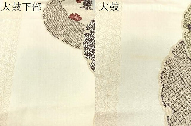 平和屋着物●つけ帯　雪輪花文　正絹　逸品　CABK4638vp
