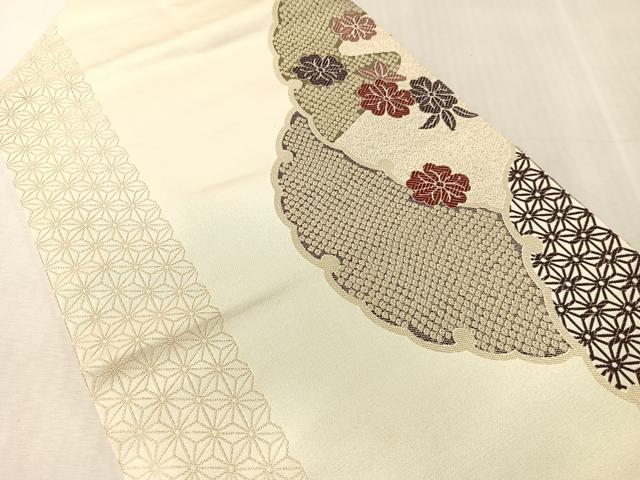 平和屋着物●つけ帯　雪輪花文　正絹　逸品　CABK4638vp