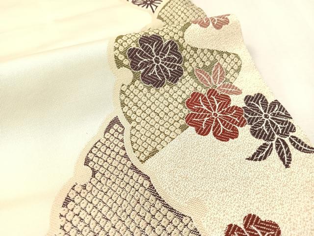 平和屋着物●つけ帯　雪輪花文　正絹　逸品　CABK4638vp