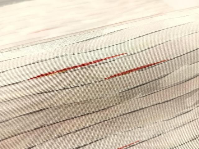 平和屋着物●塩瀬　つけ帯　ろうけつ染　霞文　金彩　正絹　逸品　CABK4640vp