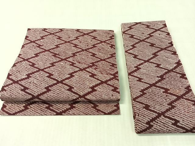 平和屋着物●つけ帯　総絞り　松皮菱　正絹　逸品　CABK4641vp