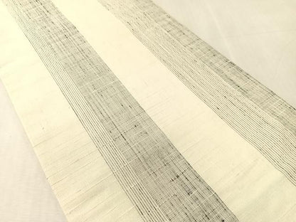 平和屋着物●染色作家　小溝一夫　両面　つけ帯　紬地　吉祥間道　正絹　逸品　CABK4644vp