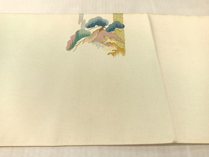 平和屋着物●爪掻き本綴れ　八寸名古屋帯　浜松文　金銀糸　正絹　逸品　未使用　CABK4653vp