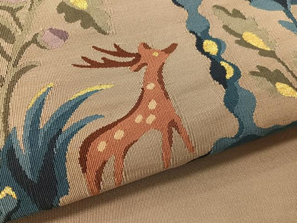 平和屋着物●爪掻き本綴れ　八寸名古屋帯　動物吉祥花文　金糸　正絹　逸品　CABK4654vp