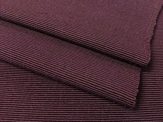 平和屋着物●八寸名古屋帯　信州紬　葡萄色　正絹　逸品　CABK4655vp