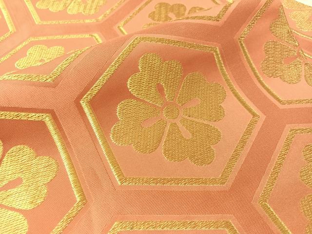 平和屋着物●西陣　川島織物　九寸名古屋帯　亀甲花文　金糸　正絹　逸品　CABK4657vp