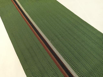 平和屋着物●本場筑前博多織　八寸名古屋帯　間道　正絹　逸品　CABK4674vp