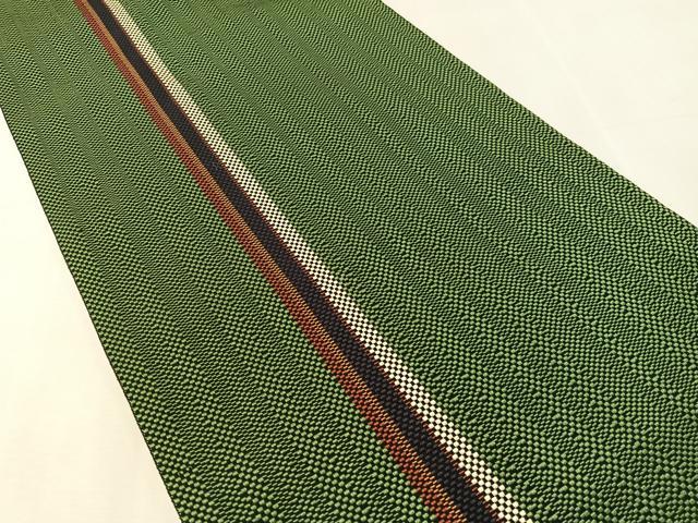 平和屋着物●本場筑前博多織　八寸名古屋帯　間道　正絹　逸品　CABK4674vp
