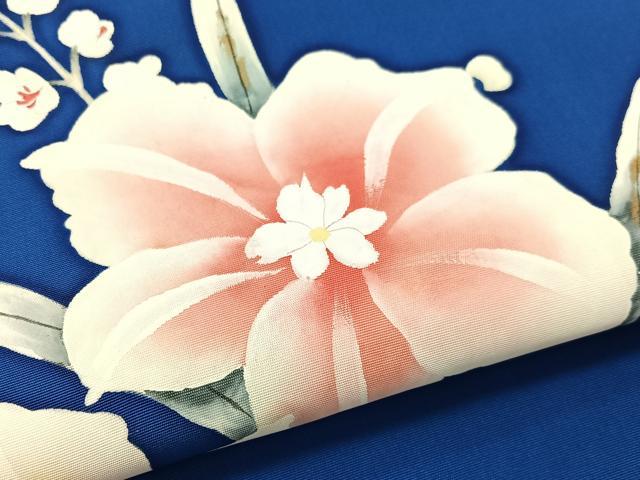 平和屋着物●塩瀬　九寸名古屋帯　手描き　草花文　金彩　正絹　逸品　CABK4683vp