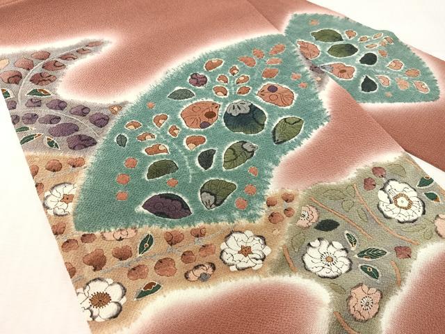 平和屋着物●九寸名古屋帯　絞り　辻が花　鬼しぼ縮緬　正絹　逸品　CABK4686vp