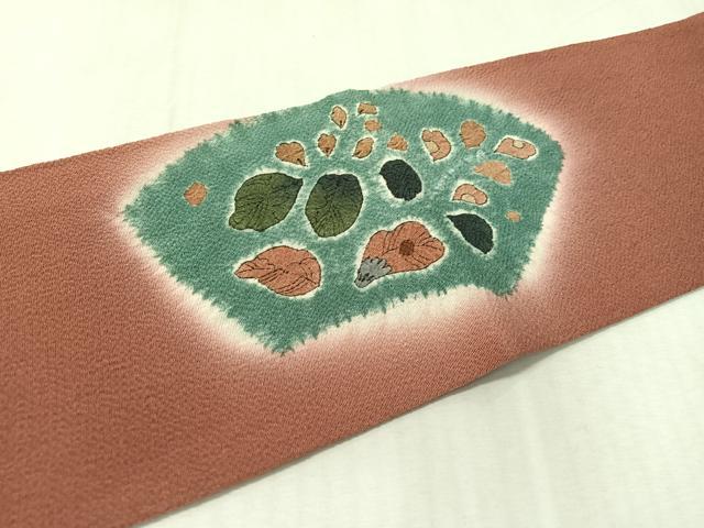 平和屋着物●九寸名古屋帯　絞り　辻が花　鬼しぼ縮緬　正絹　逸品　CABK4686vp