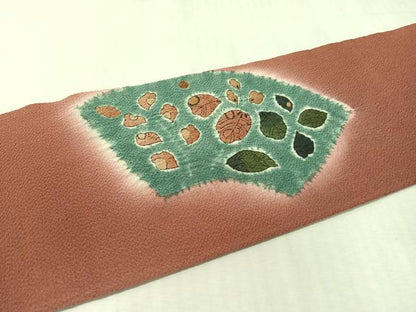 平和屋着物●九寸名古屋帯　絞り　辻が花　鬼しぼ縮緬　正絹　逸品　CABK4686vp