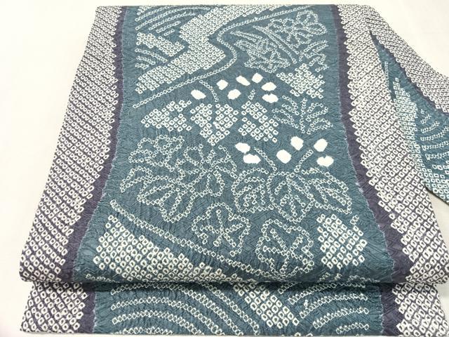 平和屋着物●名門　藤娘きぬたや・総絞り　九寸名古屋帯　立波花文　正絹　逸品　CABK4687vp