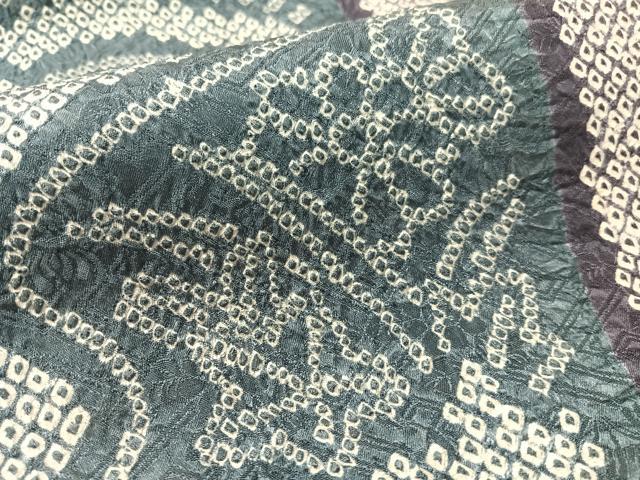平和屋着物●名門　藤娘きぬたや・総絞り　九寸名古屋帯　立波花文　正絹　逸品　CABK4687vp