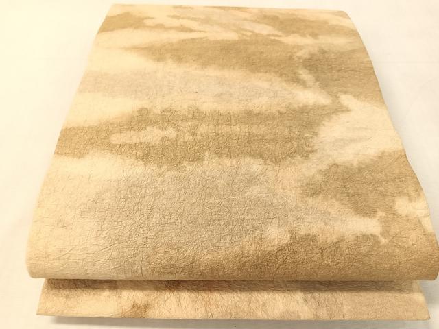平和屋着物●坂本宗一郎　加賀　二俣和紙　九寸開き名古屋帯　冬の白樺林　逸品　CABK4688vp