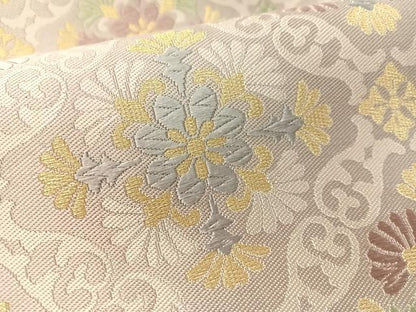 平和屋着物●全通柄　九寸名古屋帯　唐織　菱花文　金糸　正絹　逸品　CABK4690vp
