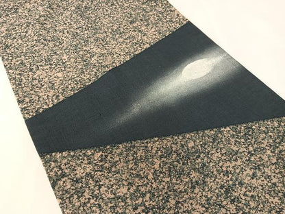 平和屋着物●太鼓柄袋帯　紬地　抽象文様　銀彩　正絹　逸品　CABK4695vp