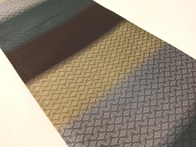 平和屋着物●両面　太鼓柄袋帯　手描き　紙布　兎　金彩　正絹　逸品　未使用　CABK4697vp