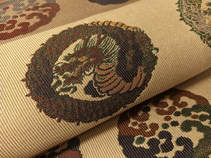 平和屋着物●六通柄袋帯　雲龍丸文　金銀糸　正絹　逸品　CABK4709vp