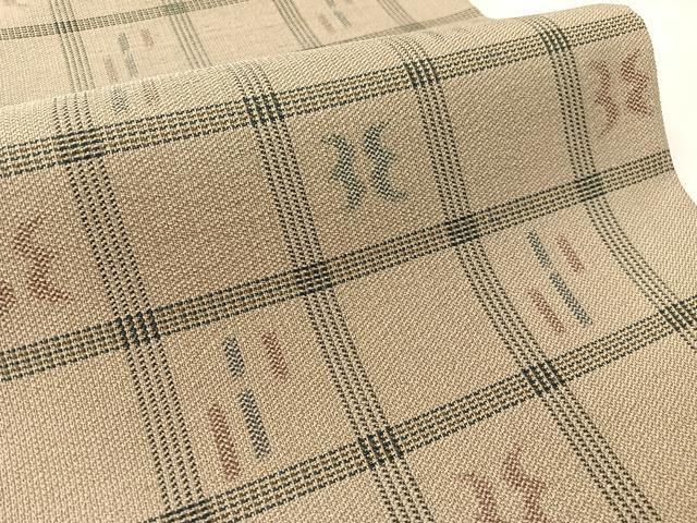 平和屋着物●両面袋帯　格子吉祥文　正絹　逸品　CABK4713vp