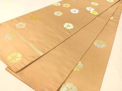 平和屋着物●龍村晋謹製　全通柄袋帯　明日櫻　金銀糸　正絹　逸品　CABK4716vp