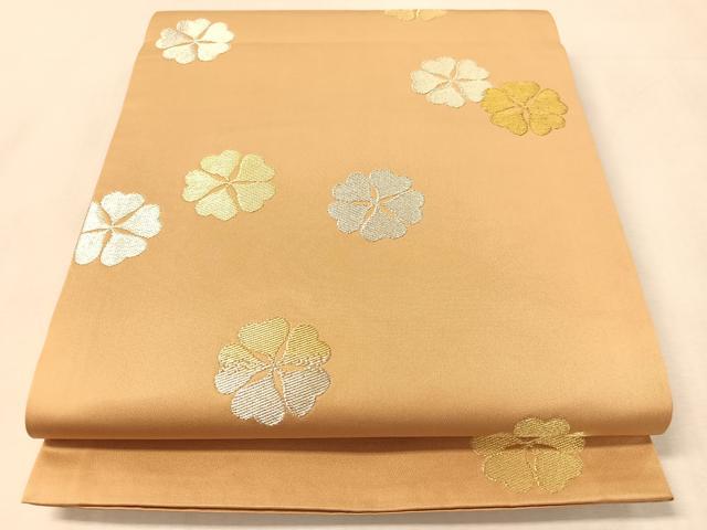 平和屋着物●龍村晋謹製　全通柄袋帯　明日櫻　金銀糸　正絹　逸品　CABK4716vp