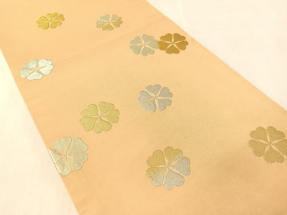 平和屋着物●龍村晋謹製　全通柄袋帯　明日櫻　金銀糸　正絹　逸品　CABK4716vp