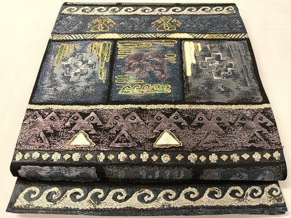 平和屋着物●螺鈿　袋帯　壁画文様　金彩　正絹　逸品　CABK4717vp