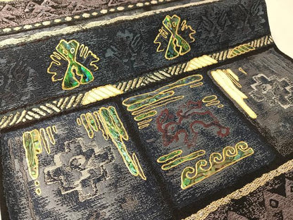 平和屋着物●螺鈿　袋帯　壁画文様　金彩　正絹　逸品　CABK4717vp