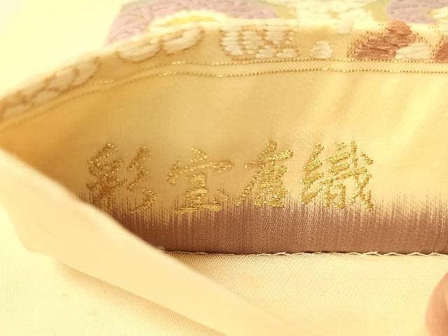 平和屋着物●六通柄袋帯　彩宝唐織　蜀鳳七蝶文　金糸　正絹　逸品　CABK4718vp