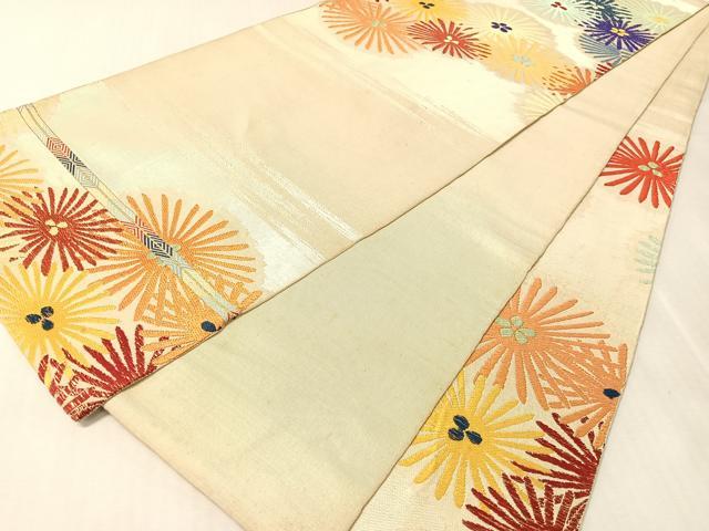 平和屋着物●龍村平蔵製　六通柄京袋帯　本袋帯　唐織　玉の茶　金糸　金糸　正絹　逸品　CABK4721vp