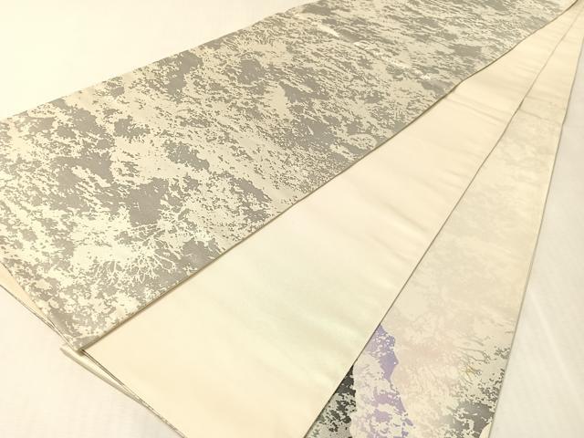 平和屋着物●太鼓柄袋帯　遠山風景文　銀糸　正絹　逸品　CABK4725vp