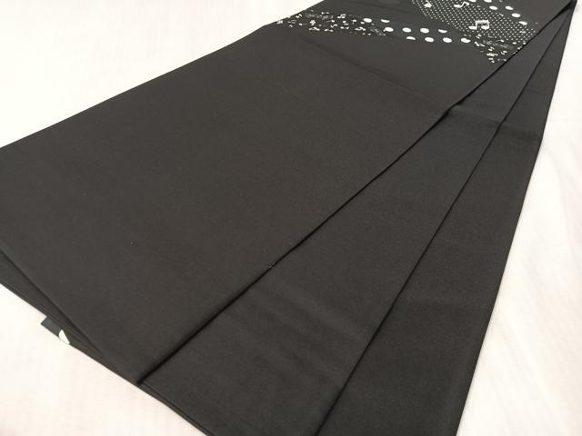 平和屋着物●太鼓柄　京袋帯　切嵌　音符　黒地　正絹　逸品　CABK4727vp