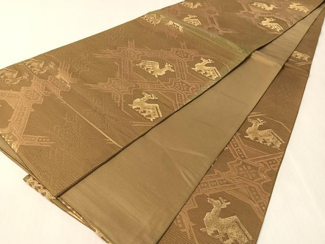 平和屋着物●六通柄袋帯　有栖川　金糸　正絹　逸品　CABK4733vp