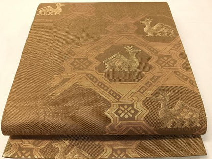 平和屋着物●六通柄袋帯　有栖川　金糸　正絹　逸品　CABK4733vp
