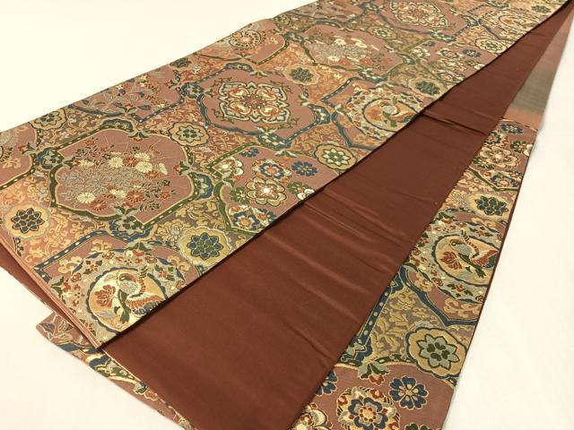 平和屋着物●六通柄袋帯　唐織　瑞祥彩錦　金糸　正絹　逸品　CABK4739vp