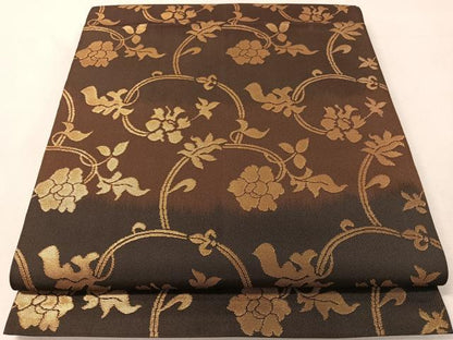 平和屋着物●全通柄　本袋帯　更紗唐草文　金糸　正絹　逸品　CABK4744vp