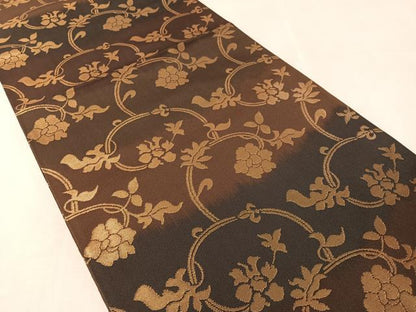 平和屋着物●全通柄　本袋帯　更紗唐草文　金糸　正絹　逸品　CABK4744vp