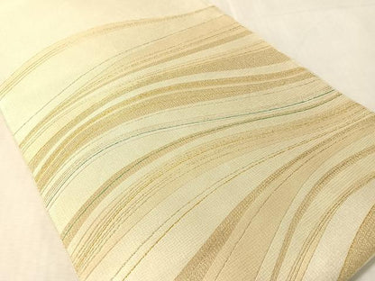平和屋着物●六通柄袋帯　流線文　金糸　正絹　逸品　CABK4746vp