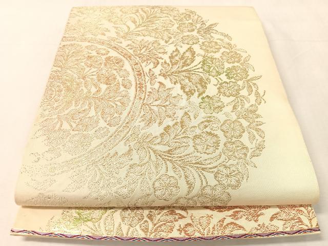 平和屋着物●龍村平蔵製　六通柄　本袋帯　宝鏡唐華文　金銀糸　正絹　逸品　CABK4749vp