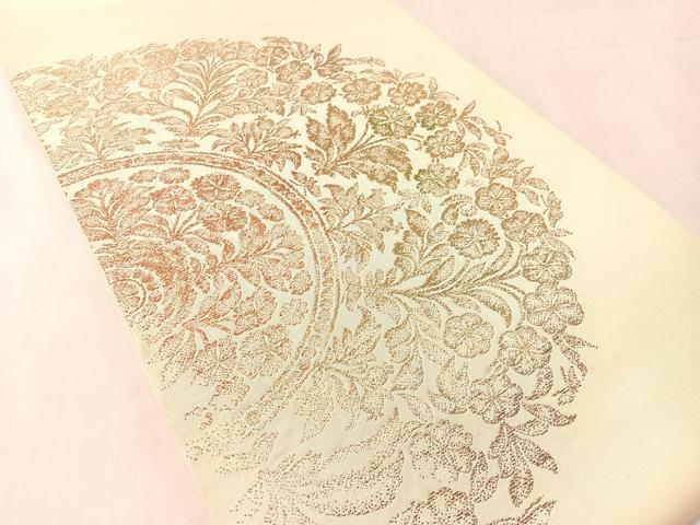 平和屋着物●龍村平蔵製　六通柄　本袋帯　宝鏡唐華文　金銀糸　正絹　逸品　CABK4749vp