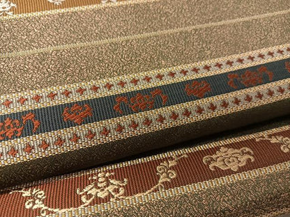 平和屋着物●全通柄袋帯　横段吉祥文　金銀糸　正絹　逸品　CABK4756vp