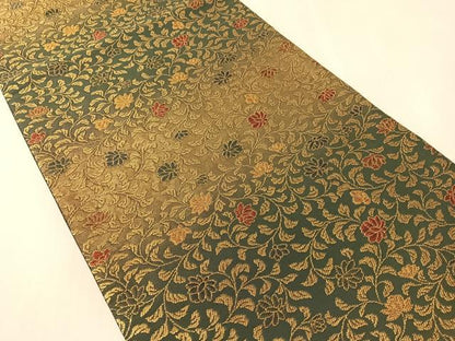 平和屋着物●紋屋井関　御寮織　六通柄袋帯　花唐草文　金糸　正絹　逸品　未使用　CABK4757vp