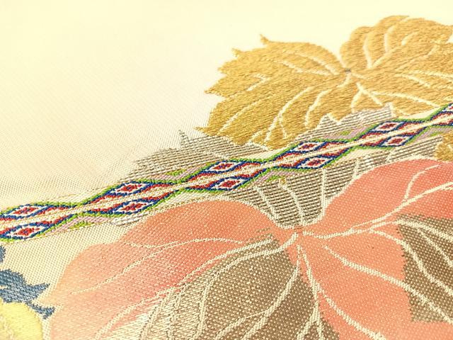 平和屋着物●龍村平蔵製　六通柄　本袋帯　国宝蘿文錦　金銀糸　正絹　逸品　CABK4758vp